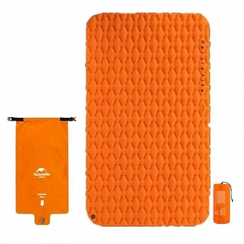 Коврик спальный Naturehike NH19Z055-P двойной FC11 (с надувным мешком) оранжевый